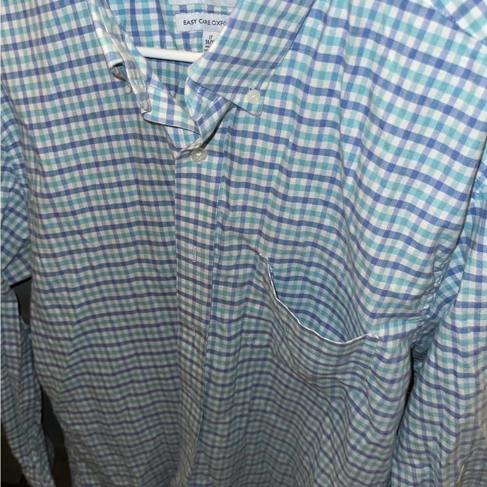Saddlebred Blue and Green Plaid Button Down Shirt